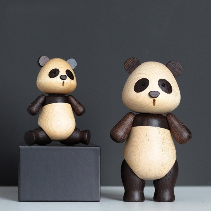 Wooden Panda Figurines